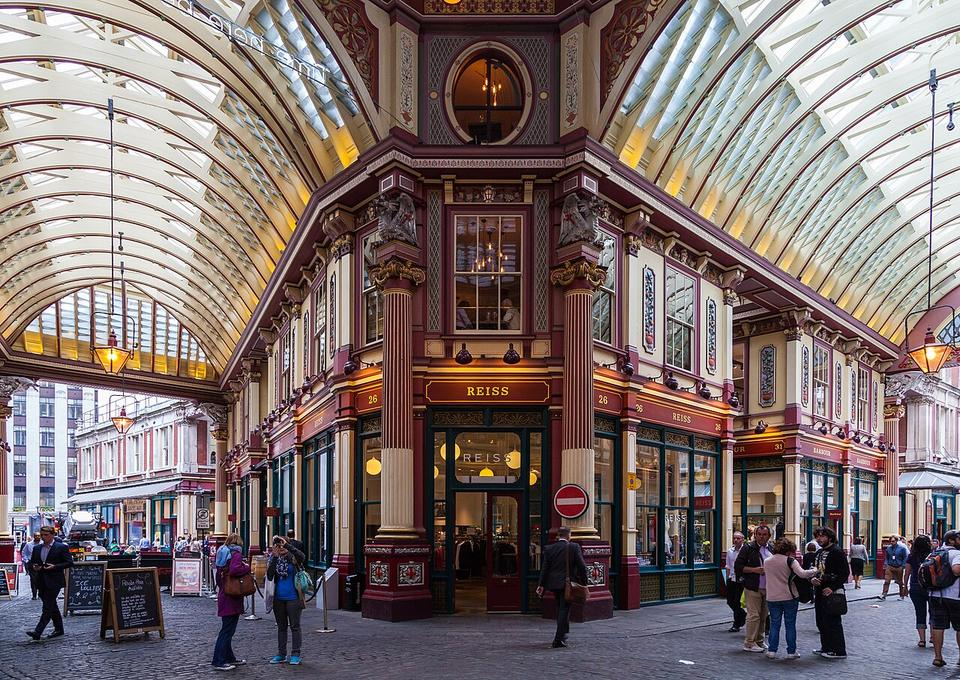 Illustrative file photo — Leadenhall Market, London, England. Original photo date: 2014-08-11 12:22:07. Not a photograph of the reported event.