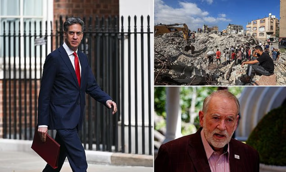 Source-supplied image for: 'The Brits have lost it!': Foreign Secretary Miliband accused of 'Jew hate' over video rant about Gaza medical supply block
