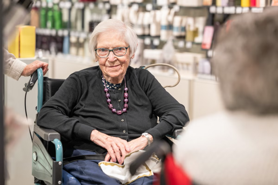 Source-supplied image for: Marks & Spencer superfan, 101, returns to store after four years in care home