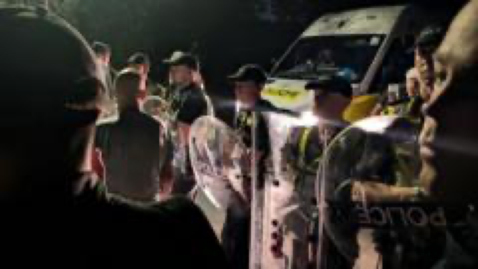 Source-supplied image for: Protesters block roads in Portsmouth after 140 migrants rescued